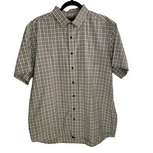 UNTUCKit Button Down Shirt Mens XXL Tall Blue Grey Plaid MacMURRAY Short Sleeve